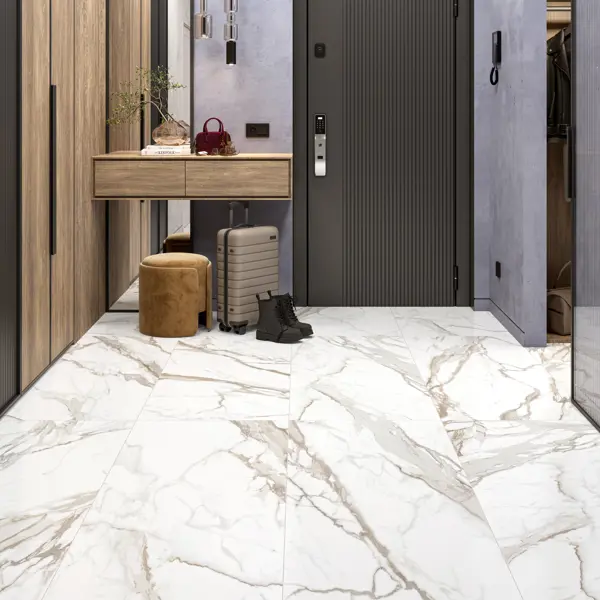 Глазурованный керамогранит Alma Ceramica Calacatta Gold 04 60x120 см 1.44 м² матовый цвет белый