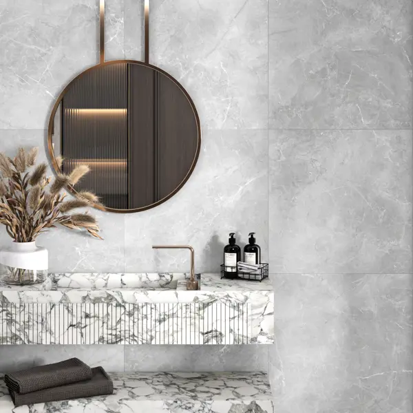Глазурованный керамогранит Alma Ceramica Diva 07 60x60 см 1.8 м² лаппатированный цвет серый