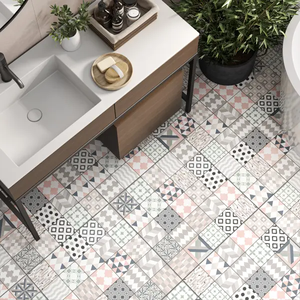 Глазурованный керамогранит Alma Ceramica Fokus 47 60x60 см 1.8 м² матовый цвет разноцветный