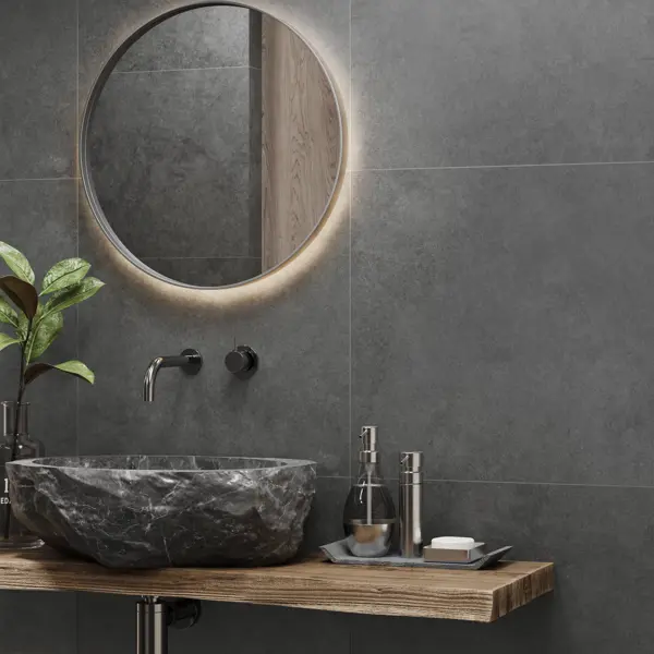 Глазурованный керамогранит Alma Ceramica Grange 20 60x60 см 1.8 м² матовый цвет темно-серый