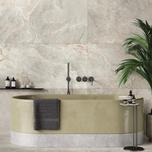 Глазурованный керамогранит Alma Ceramica Mitica 04 60x120 см 1.44 м² лаппатированный цвет бежевый