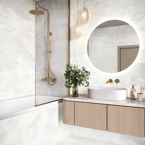Глазурованный керамогранит Alma Ceramica Onyx Diamond 07 60x120 см 1.44 м² лаппатированный цвет серый