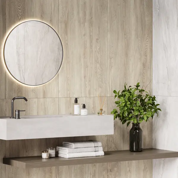 Глазурованный керамогранит Alma Ceramica Riva 04 60x120 см 1.44 м² матовый цвет бежевый