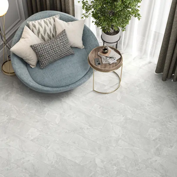 Глазурованный керамогранит Alma Ceramica Tiberio 70 20x90 см 1.62 м² матовый цвет светло-серый