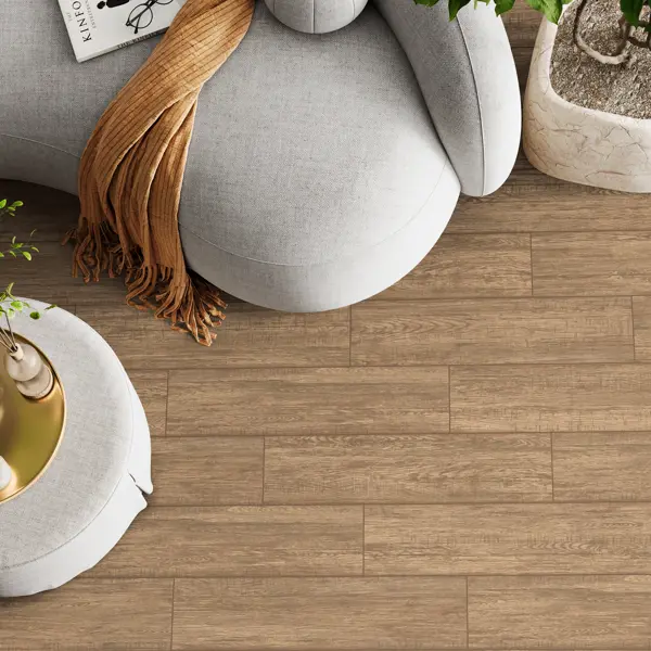 Глазурованный керамогранит Alma Ceramica Timber 40 15.1x60.2 см 1.82 м² матовый цвет коричневый