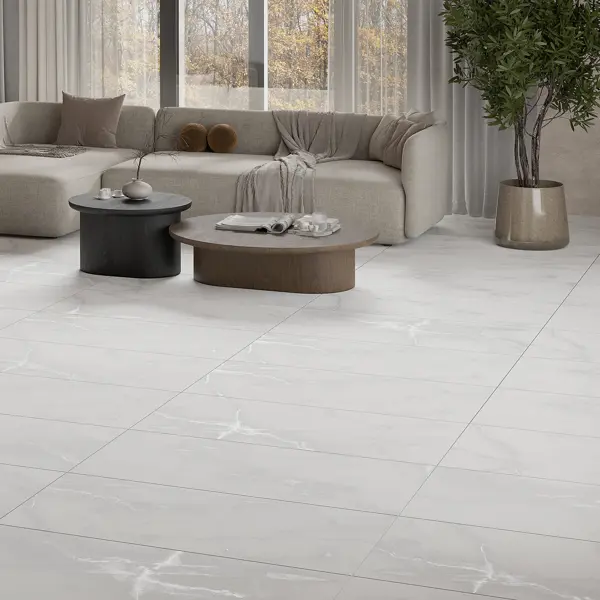 Глазурованный керамогранит Араскато Лед 60x120 см 1.44 м² матовый цвет белый