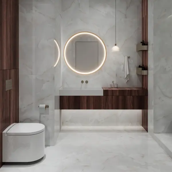 Глазурованный керамогранит Arcadia Ceramica Onyx White Cloud 60x120 см 1.44 м² глянцевый цвет светло-серый