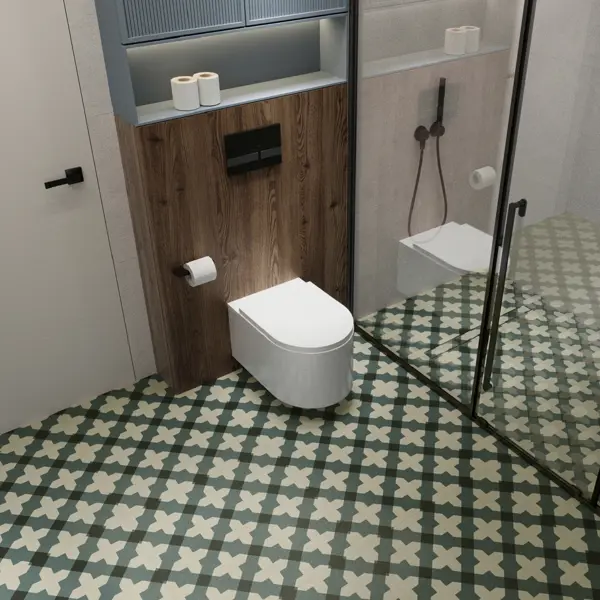 Глазурованный керамогранит Arcadia Ceramica Oxo hunter 60x60 см 1.44 м² матовый цвет бежево-синий