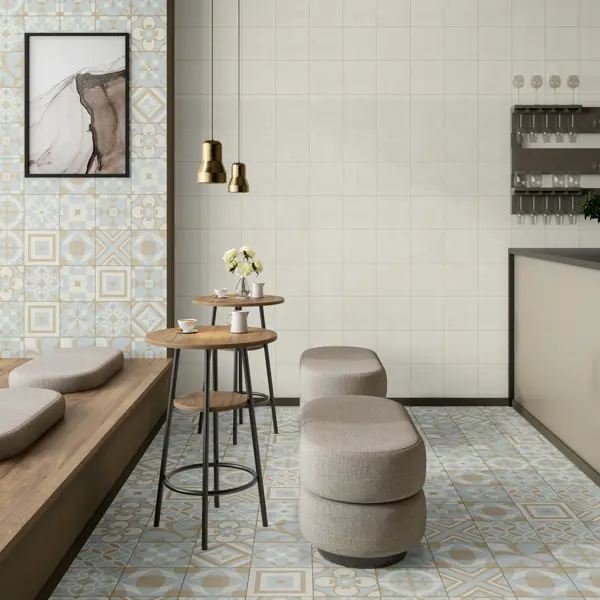 Глазурованный керамогранит Бежевая Слоновая Кость 20x20 см 0.88 м² матовый цвет бежевый