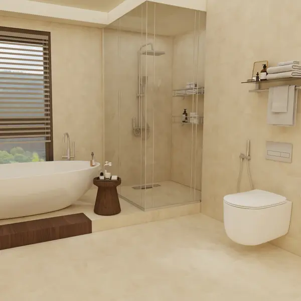 Глазурованный керамогранит Duna Sandy Stone Cream 60x120 см 1.44 м² лаппатированный цвет бежевый