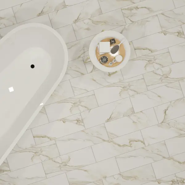 Глазурованный керамогранит Global Tile Alfa_GT 19.7x60 см 1.182 м² матовый цвет белый
