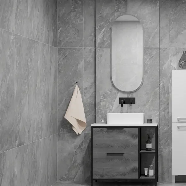 Глазурованный керамогранит Global Tile Pandora 60x120 см 1.44 м² матовый цвет серый