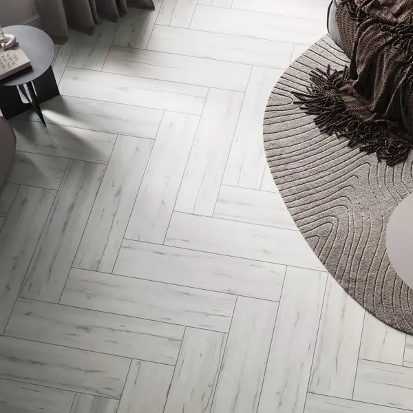 Глазурованный керамогранит Interio 21.8x89.8 см 1.174 м² матовый цвет светло-серый