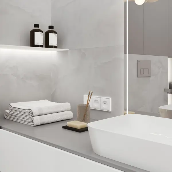 Глазурованный керамогранит Laparet Onyx Silk Grey 60x120 см 1.44 м² сатинированный цвет светло-серый