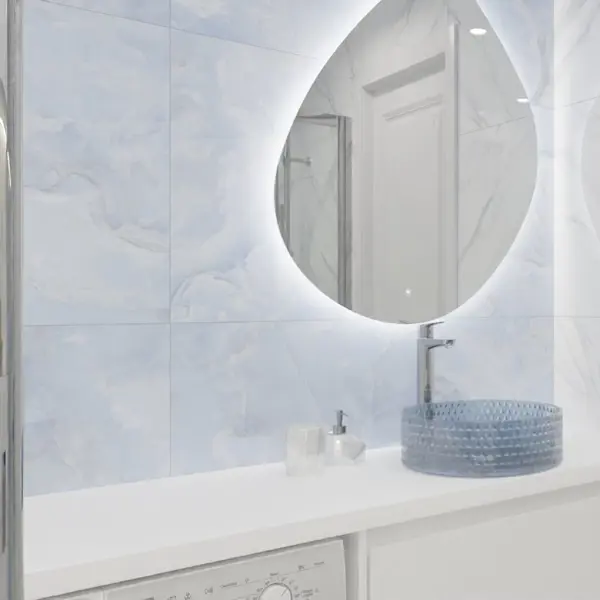 Глазурованный керамогранит Синий Оникс 60x60 см 1.44 м² глянцевый цвет голубой