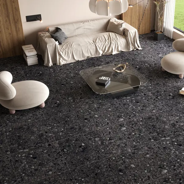 Глазурованный керамогранит Stonella Dark 60x60 см 1.44 м² матовый цвет черный