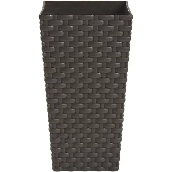 Горшок цветочный Idea Ротанг 14x14x25 см v3.2 л пластик коричневый