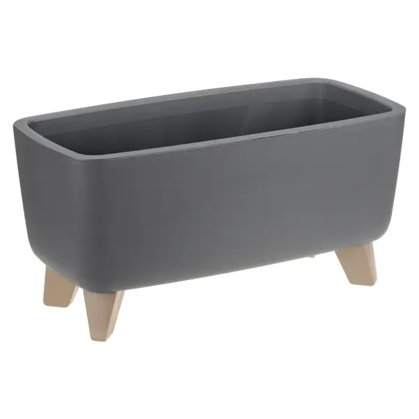 Горшок для цветов Idea Флориан 20x39x24.31 см v12.19 л пластик графитовый с автополивом на ножках