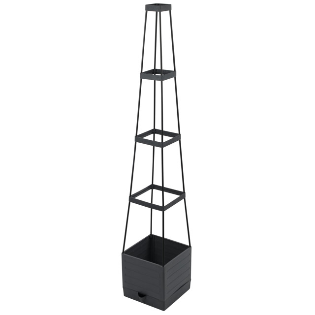 горшок напольный для вьющихся растений PARK 15л 25x25x145см пластик черный