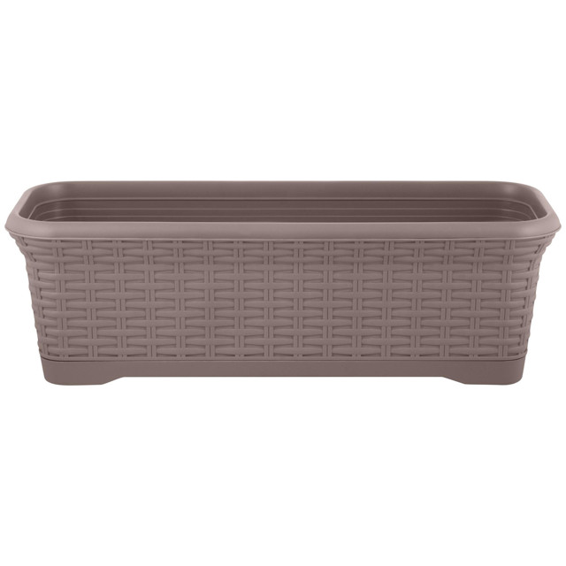 горшок прямоугольный INGREEN Rattan 55см 10л съемный поддон французский платан