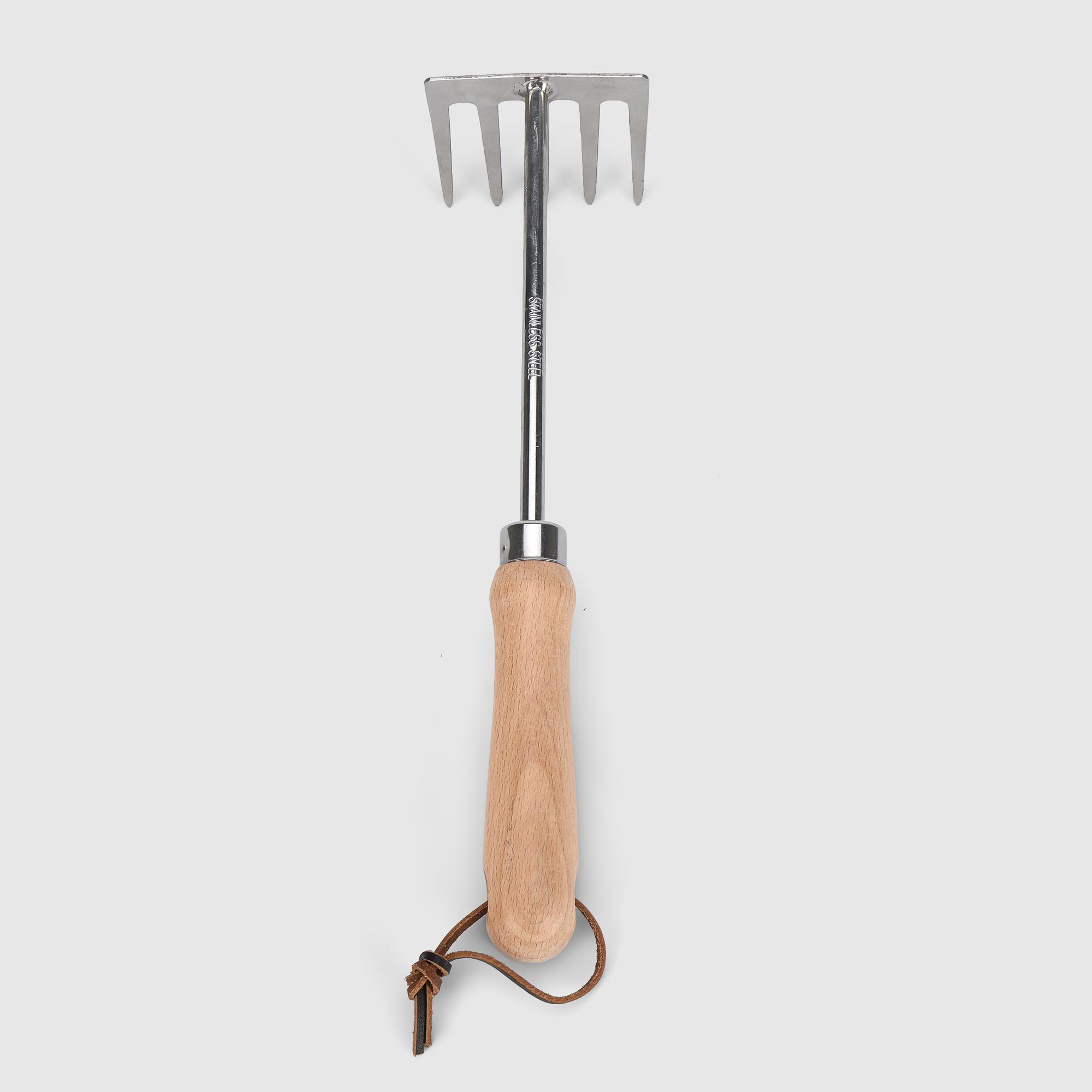 Грабли Kaiyang Technology из нержавеющей стали с деревянной ручкой 37.5x15.5 см