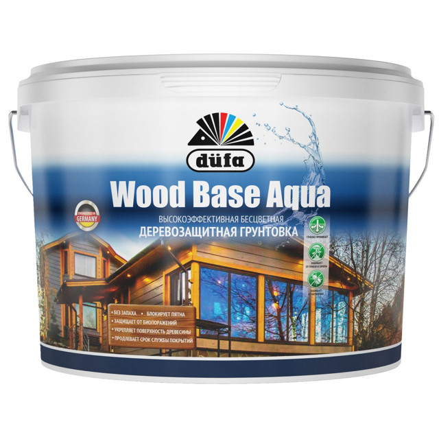 грунт-антисептик DUFA Wood Base Aqua акриловый бесцветный 0,9л, арт. МП00-007601
