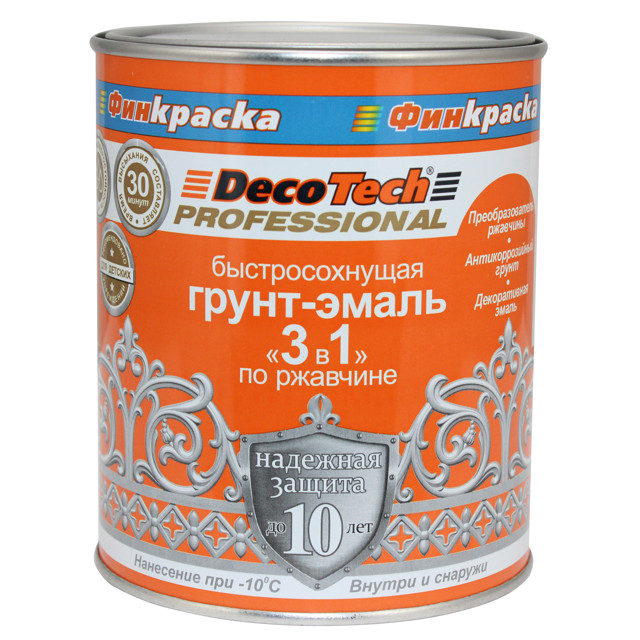 грунт-эмаль 3в1 DecoTech ярко-жёлтая RAL1021 0,9кг, арт.1100107