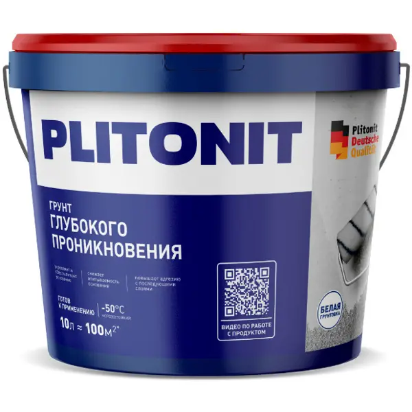 Грунтовка для сухих и влажных помещений Plitonit глубокого проникновения 10 л