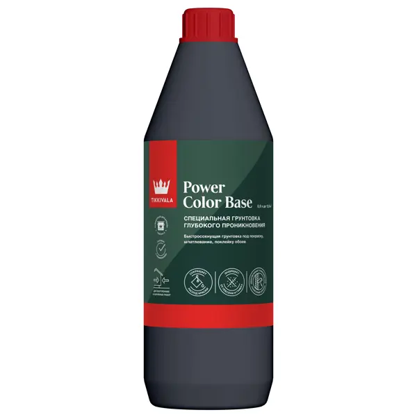 Грунтовка для сухих помещений Tikkivala Power Color Base прозрачная 0.9 л