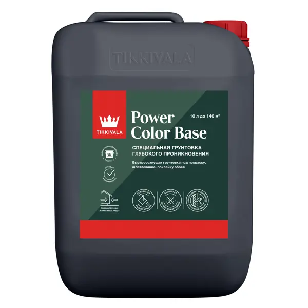Грунтовка для сухих помещений Tikkivala Power Color Base прозрачная 10 л