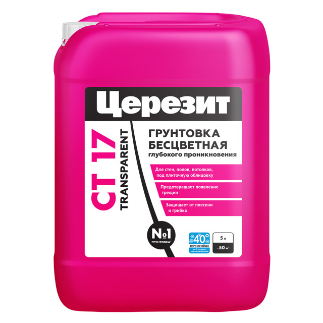 грунтовка глубокого проникновения ЦЕРЕЗИТ СТ 17 Transparent 5л, арт.3040023
