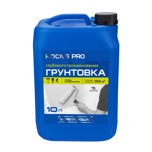 Грунтовка глубокого проникновения Rocks Pro белая 10 л