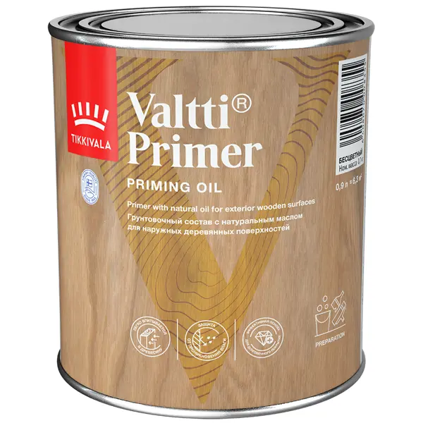 Грунтовка по дереву антисептическая Tikkurila Valtti Primer бесцветная 0.9 л