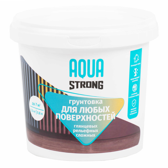 грунтовка в/д AQUASTRONG для любых поверхностей 1,0 кг белая, арт. 4607130865767