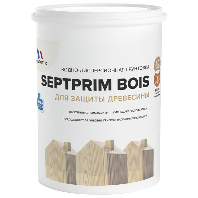 грунтовка в/д PRAGMATIC Septprim Bois для защиты древесины 0,9л, арт. 150-619