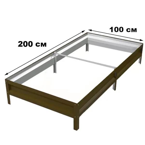 Грядка садовая 200x100x20 см цвет коричневый