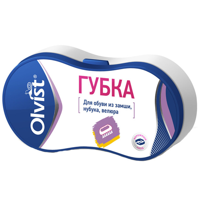 губка для обуви OLVIST бесцветная для замши, нубука, велюра мини