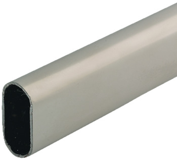 Hafele гардеробная штанга, никель, 30x15x1мм, 2500мм 801.14.702