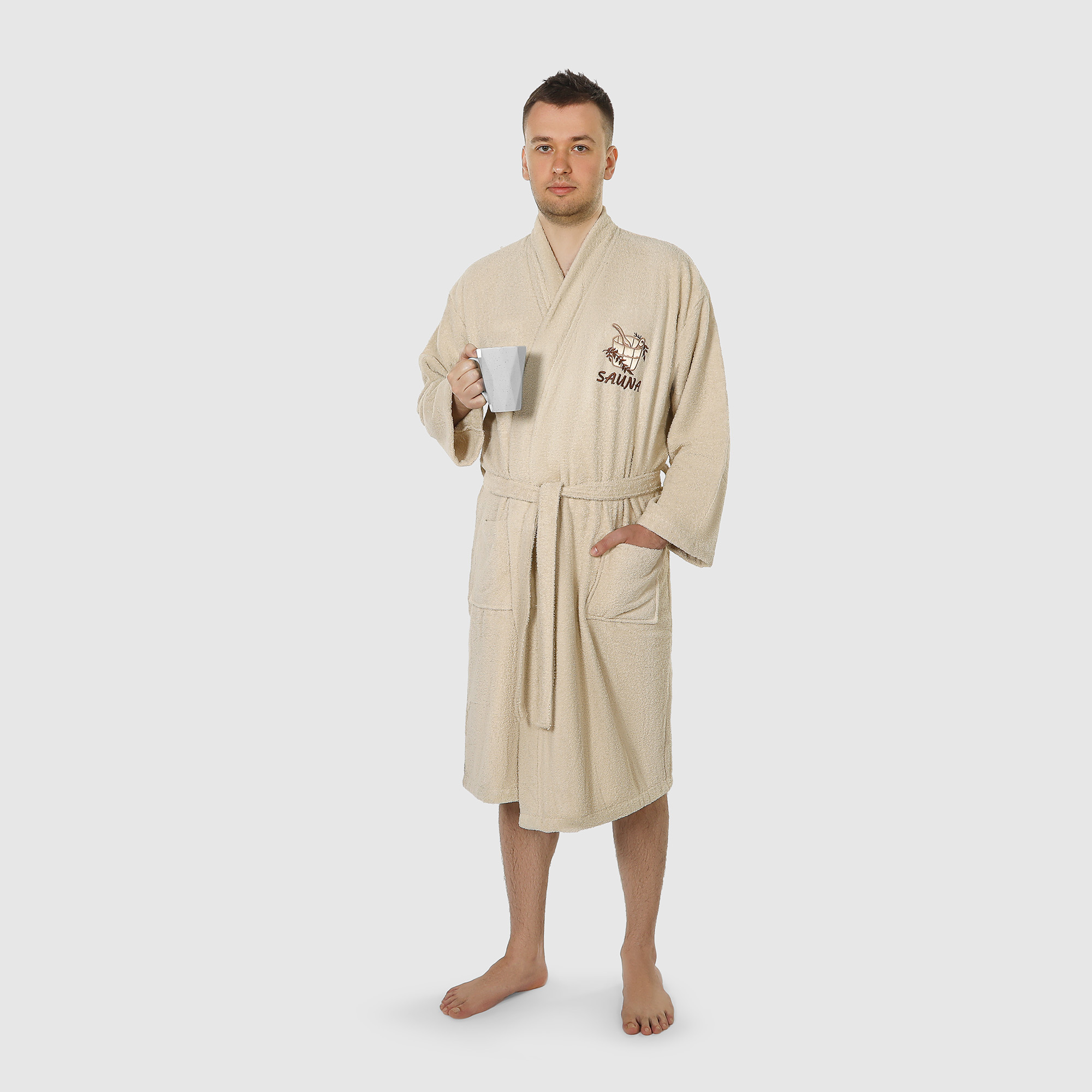 Халат мужской махровый Asil Sauna Kimono brown XXL