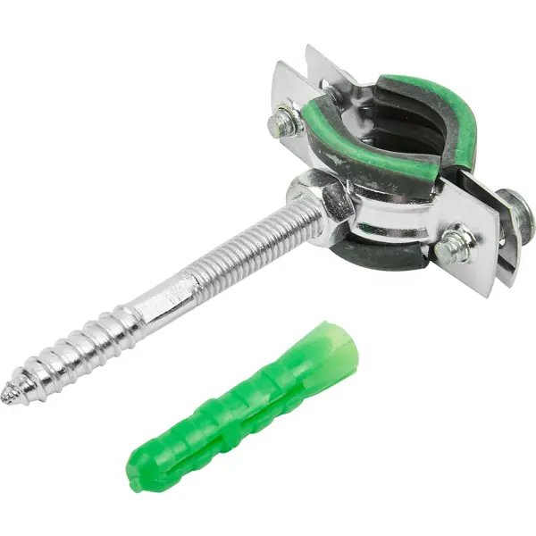 Хомут сантехнический Mayer 1/2" 20-24 мм со шпилькой 8x70 и дюбелем гайка M8