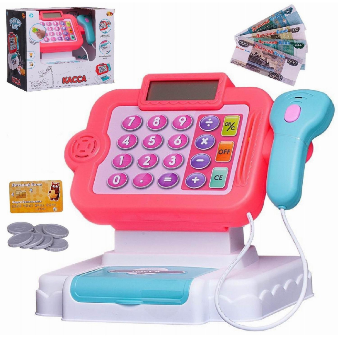 Игровой набор ABtoys Помогаю Маме. Касса "Играем в магазин", розовая