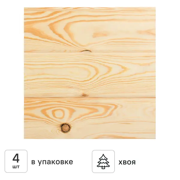 Имитация бруса хвоя 20x146x3000 мм сорт Норма 4 шт. 1.75 м²