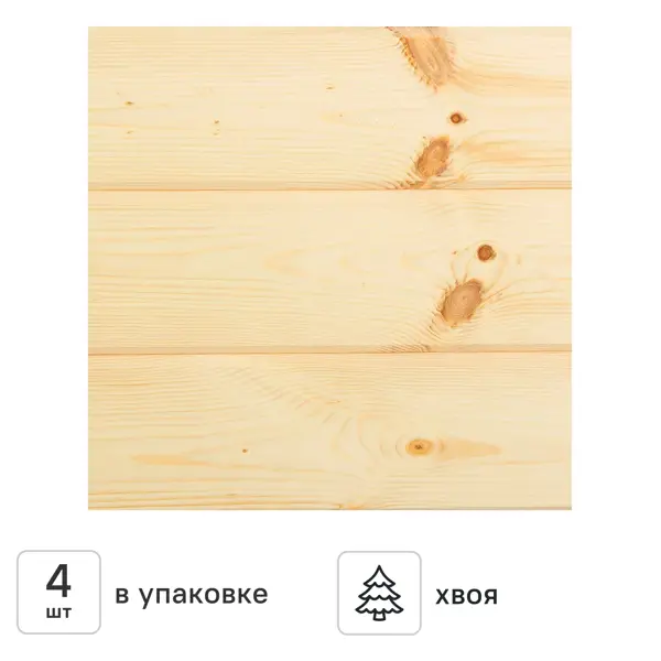 Имитация бруса хвоя 20x146x3000 мм сорт Оптима 4 шт. 1.75 м²