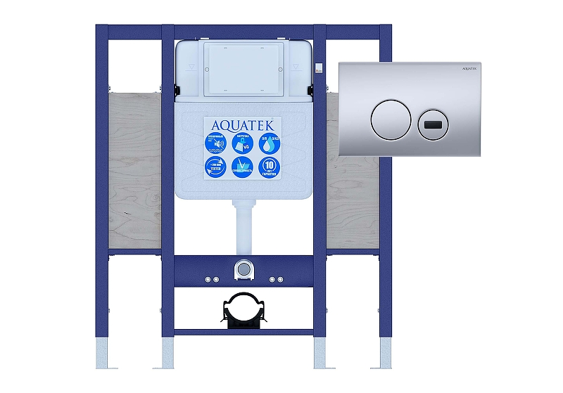 Инсталляция Aquatek Sensor INSE-0000002.36 для унитаза с клавишей смыва цвет Нержавеющая сталь