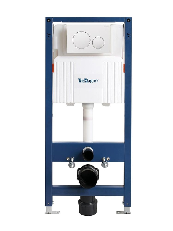 Инсталляция BelBagno BB-101-M-BC с клавишей смыва цвет Белый глянцевый