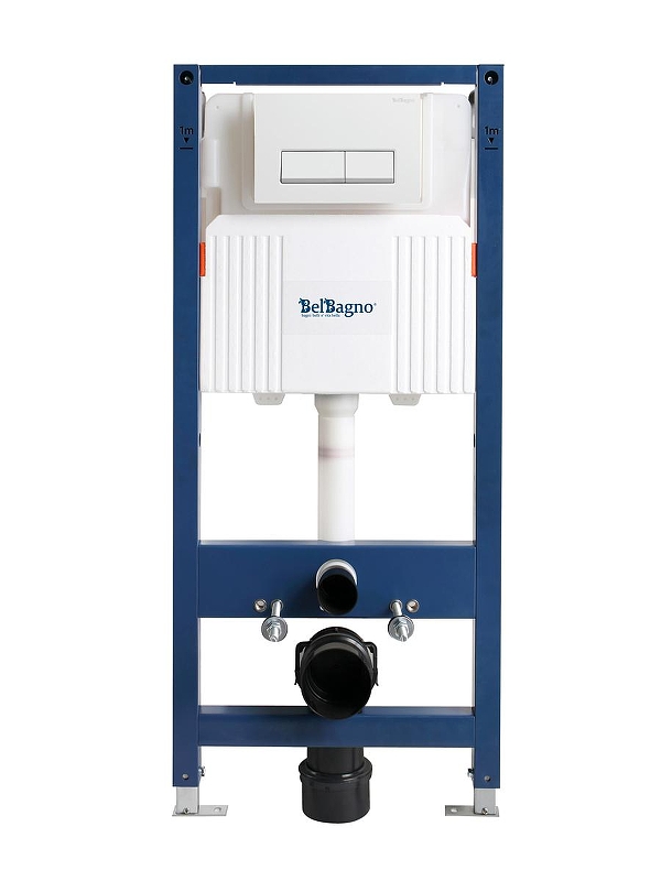 Инсталляция BelBagno BB-101-M-BR с клавишей смыва цвет Белый глянцевый
