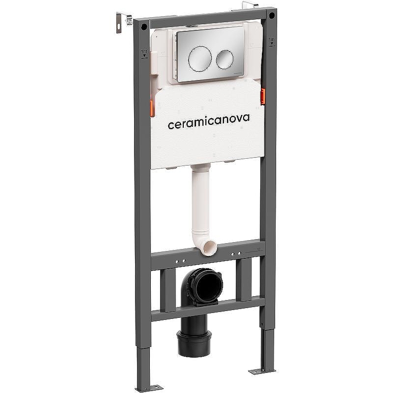 Инсталляция Ceramicanova Balance CN121001CH для унитаза с клавишей смыва Хром глянцевый