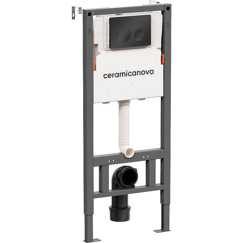 Инсталляция Ceramicanova Balance CN121001MB для унитаза с Черной матовой клавишей смыва