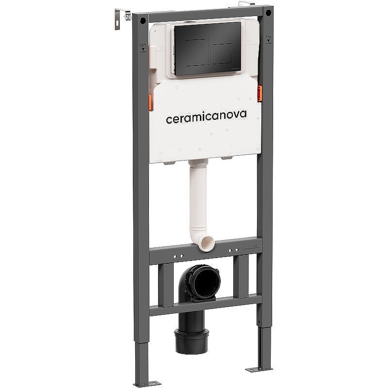 Инсталляция Ceramicanova Balance CN121002MB для унитаза с Черной матовой клавишей смыва