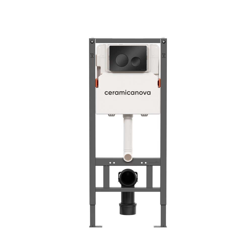 Инсталляция Ceramicanova Balance для подвесного унитаза с кнопкой черной (CN121001MB)